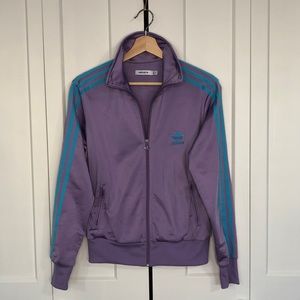 Adidas Trefoil Track Jacket in lilac and teal / M